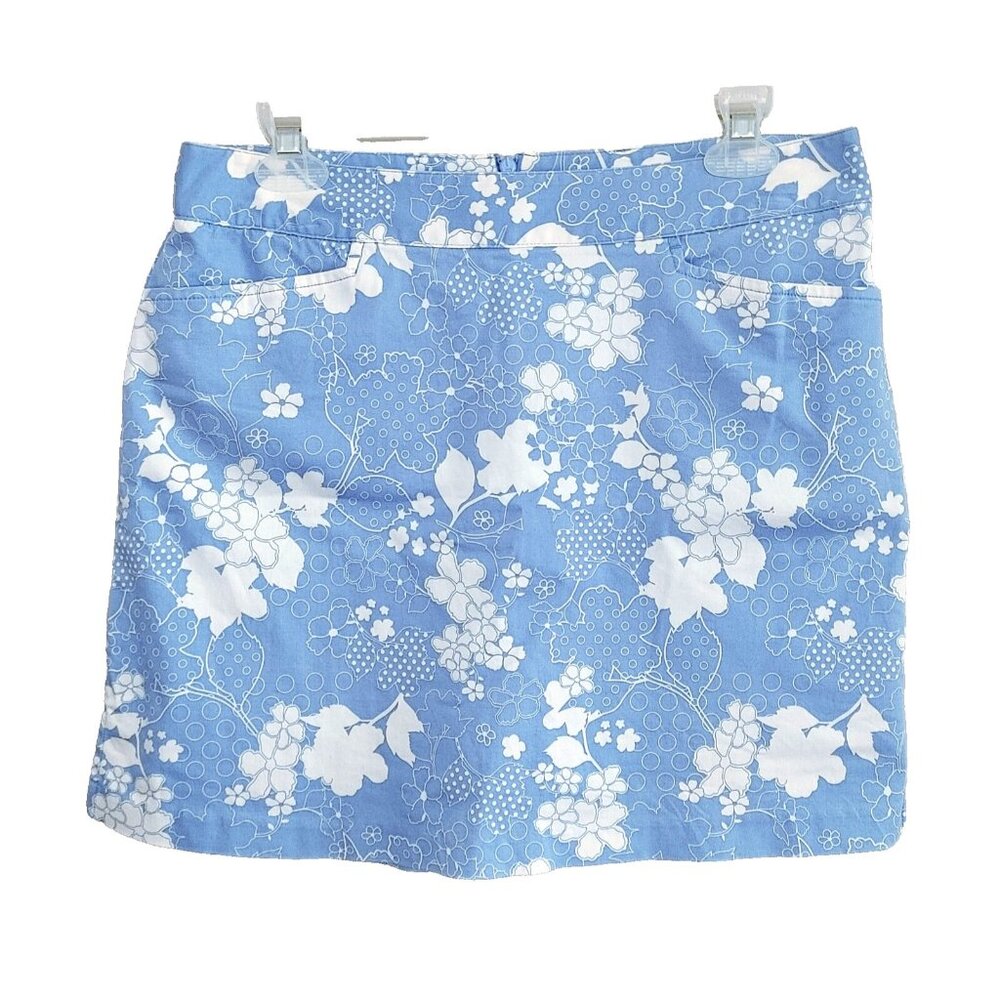Lady Hagen Blue White Floral Golf Skort Size 6 Skirt Skort